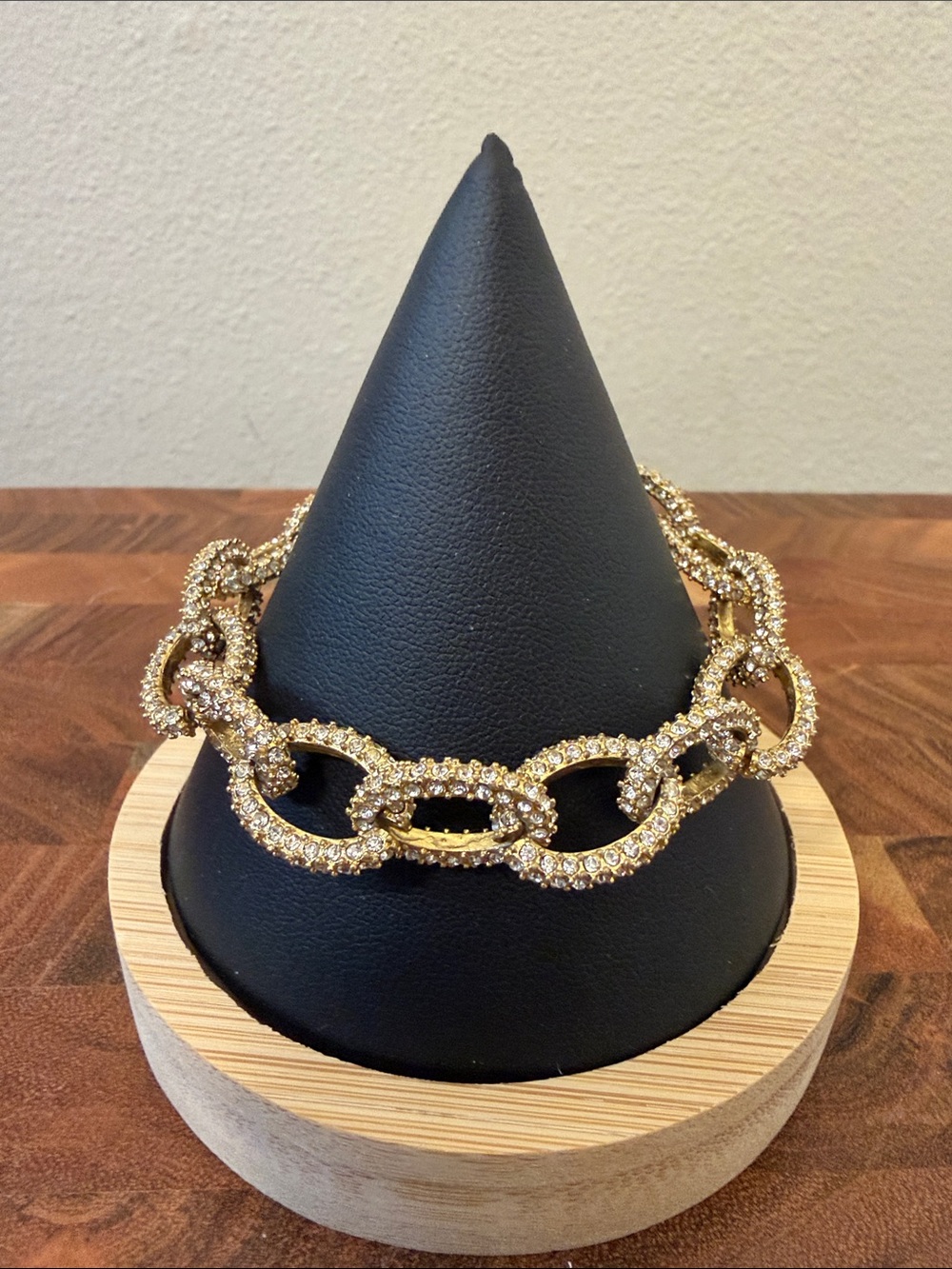 J. Crew Gold Pave Stone Chain Link Bracelet